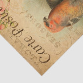  Gosbeak Birds Floral French Carte Postale Tissuepapier (Detail)