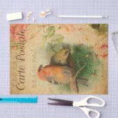  Gosbeak Birds Floral French Carte Postale Tissuepapier (Craft)