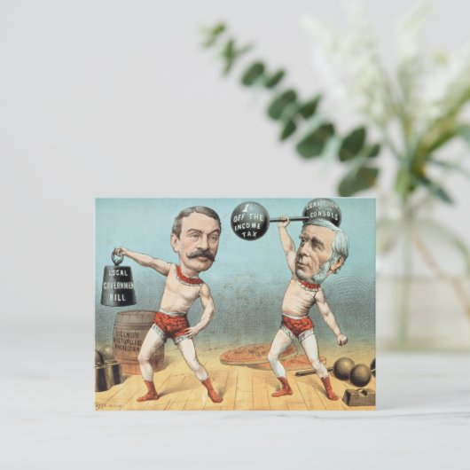 Goschen en Ritchie, de Champion Weight Briefkaart (Staand voorkant)