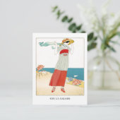 Gose French Art Deco Mode Illustratie Briefkaart (Staand voorkant)