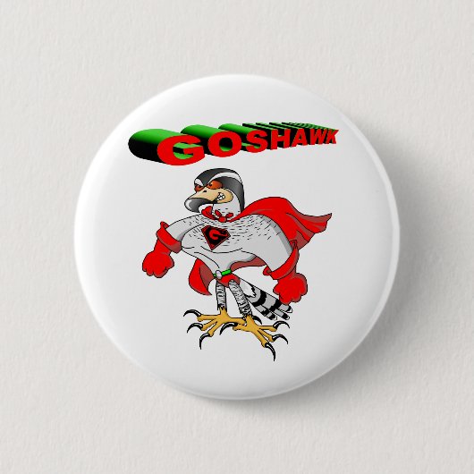 Goshawk Cartoon Ronde Button 5,7 Cm (Voorkant)
