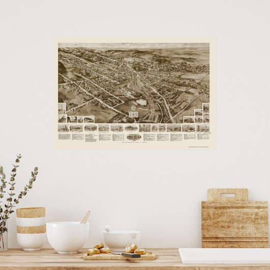 Goshen, NY Panoramic Map - 1922 Poster (Keuken)