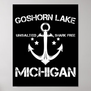 Goshorn meer Michigan grappige vissen kamperen zom Poster
