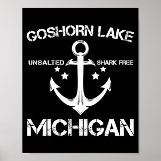 Goshorn meer Michigan grappige vissen kamperen zom Poster