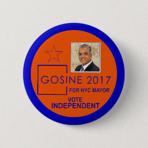 Gosine for New York Mayor 2017 Ronde Button 5,7 Cm