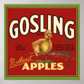 Gosling Baby Goose Apple Crate Label Poster (Voorkant)