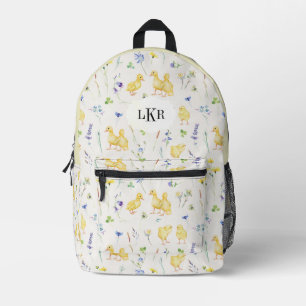 Goslings & Chicks Patroon 3-letter Monogram Bedrukte Rugzak