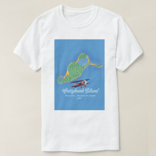 Gosneld, Massachusetts-kaart, eiland Cuttyhunk T-shirt