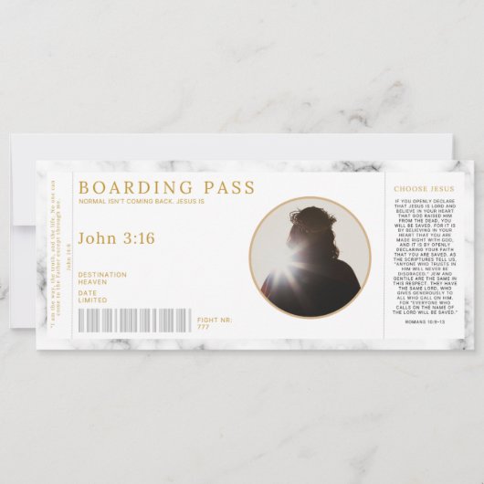 Gospel Boarding pass English Kaart (Voorkant)