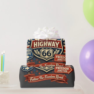 Gospel Highway 66 Christelijk Patriottisch Ontwerp Cadeaupapier