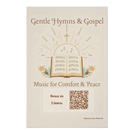 Gospel Hymns Memory Care Poster Dementia Alzheimer (Voorkant)
