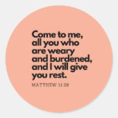 Gospel Quotes, Bible Verse Sticker Come To Me #4 (Voorkant)