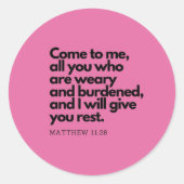 Gospel Quotes, Bible Verse Sticker Come To Me #5 (Voorkant)