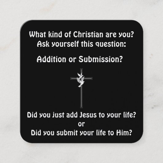 Gospel Tract Kaart Vierkante Visitekaartje (Voorkant)