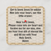 Gospel Tract Kaart Vierkante Visitekaartje (Achterkant)