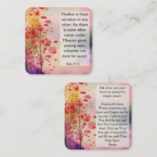 Gospel Tract Kaart Vierkante Visitekaartje