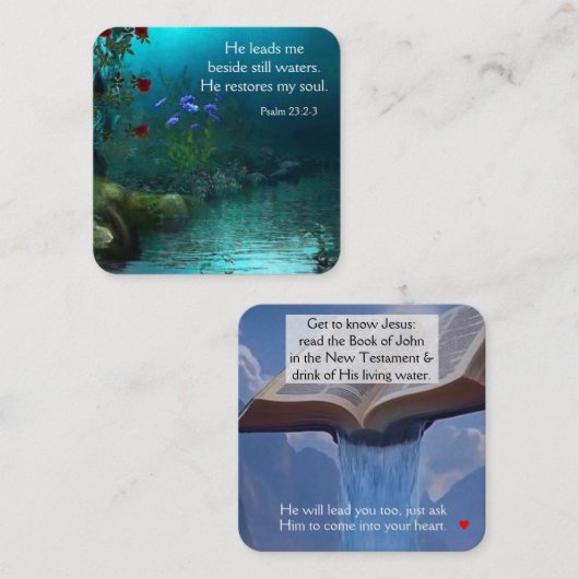 Gospel Tract Kaart Vierkante Visitekaartje (Voorkant / Achterkant)