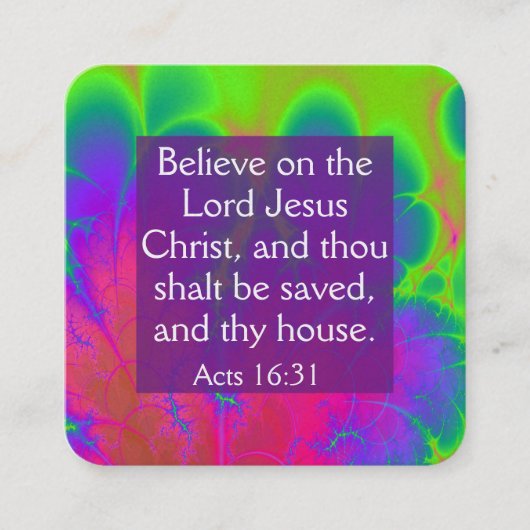 Gospel Tract Kaart Vierkante Visitekaartje (Voorkant)