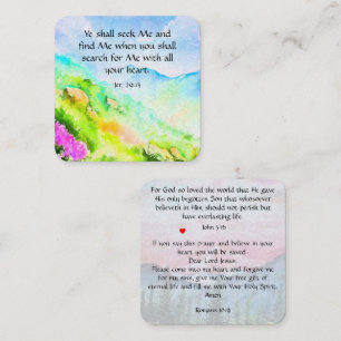 Gospel Tract Kaart Vierkante Visitekaartje