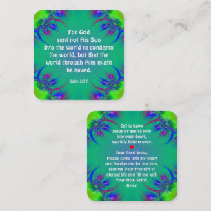 Gospel Tract Kaart Vierkante Visitekaartje