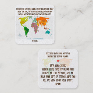 Gospel Tract Kaart Vierkante Visitekaartje