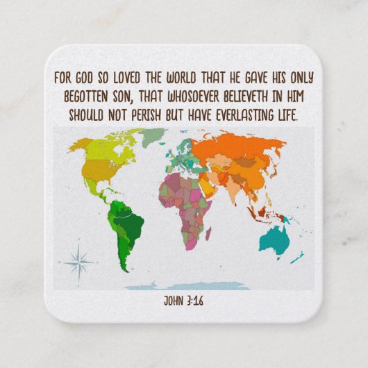 Gospel Tract Kaart Vierkante Visitekaartje (Voorkant)