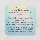 Gospel Tract Kaart Vierkante Visitekaartje (Achterkant)