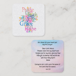 Gospel Tract Kaart Vierkante Visitekaartje