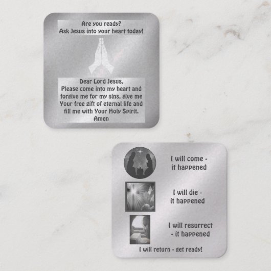 Gospel Tract Kaart Vierkante Visitekaartje (Voorkant / Achterkant)