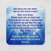 Gospel Tract Kaart Vierkante Visitekaartje (Achterkant)