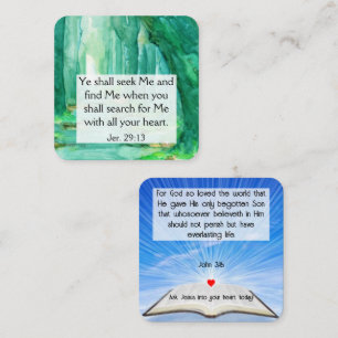 Gospel Tract Kaart Vierkante Visitekaartje