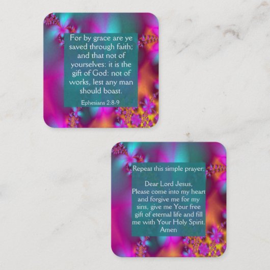 Gospel Tract Kaart Vierkante Visitekaartje (Voorkant / Achterkant)