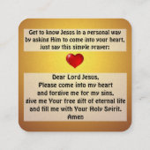 Gospel Tract Kaart Vierkante Visitekaartje (Achterkant)