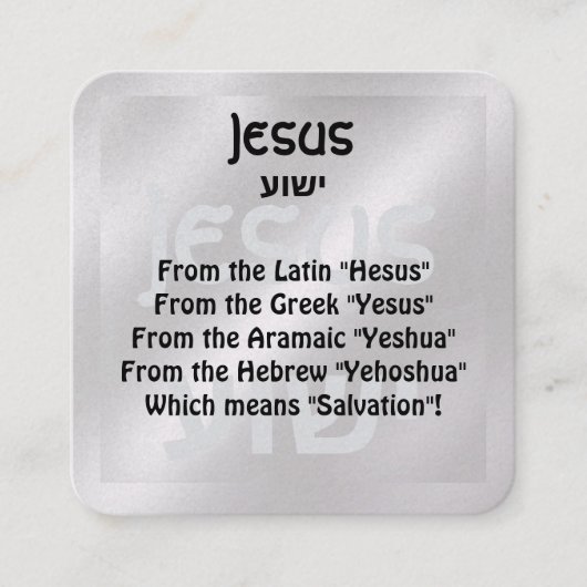 Gospel Tract Kaart Vierkante Visitekaartje (Voorkant)