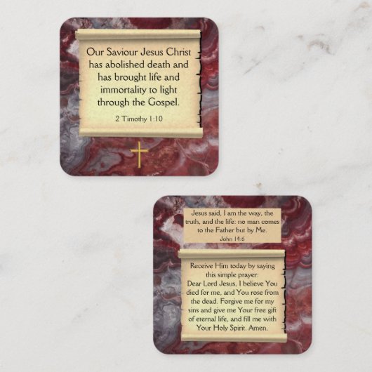 Gospel Tract Kaart Vierkante Visitekaartje (Voorkant / Achterkant)