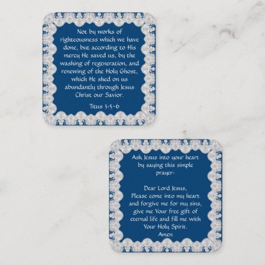 Gospel Tract Kaart Vierkante Visitekaartje (Voorkant / Achterkant)