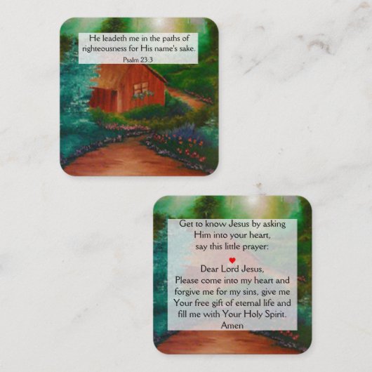 Gospel Tract Kaart Vierkante Visitekaartje (Voorkant / Achterkant)