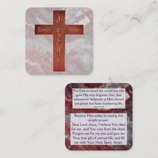 Gospel Tract Kaart Vierkante Visitekaartje (Voorkant / Achterkant)