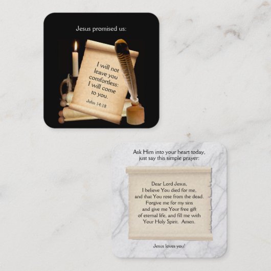 Gospel Tract Kaart Vierkante Visitekaartje (Voorkant / Achterkant)