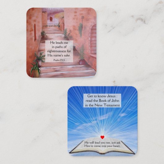 Gospel Tract Kaart Vierkante Visitekaartje (Voorkant / Achterkant)
