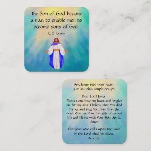 Gospel Tract Kaart Vierkante Visitekaartje