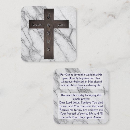 Gospel Tract Kaart Vierkante Visitekaartje (Voorkant / Achterkant)