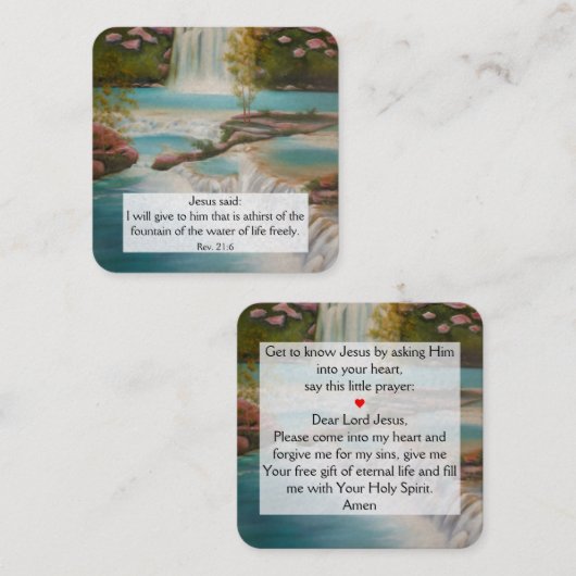 Gospel Tract Kaart Vierkante Visitekaartje (Voorkant / Achterkant)