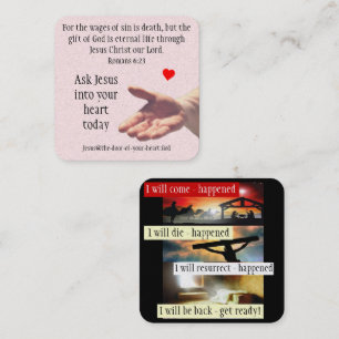 Gospel Tract Kaart Vierkante Visitekaartje