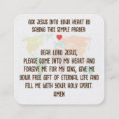 Gospel Tract Kaart Vierkante Visitekaartje (Achterkant)