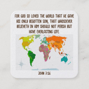 Gospel Tract Kaart Vierkante Visitekaartje