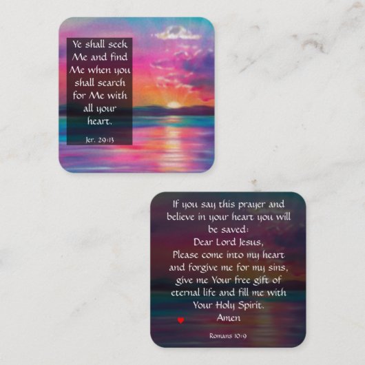 Gospel Tract Kaart Vierkante Visitekaartje (Voorkant / Achterkant)