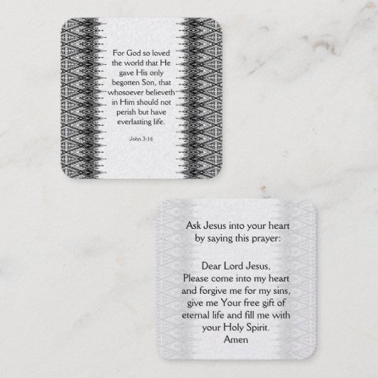 Gospel Tract Kaart Vierkante Visitekaartje (Voorkant / Achterkant)