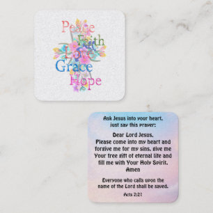 Gospel Tract Kaart Vierkante Visitekaartje
