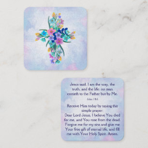 Gospel Tract Kaart Vierkante Visitekaartje